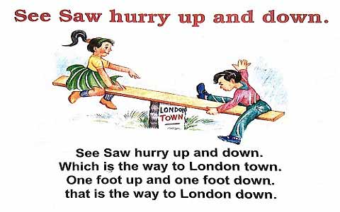 See Saw Hurry Up Nursery Rhymes, English Poems