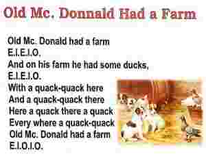 Old Mc Donnald English Rhymes