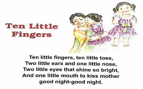 Ten Little Fingers English Rhymes