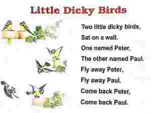 Little Dicky Birds English Rhymes